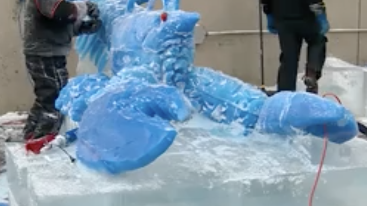 New England Aquarium Chooses Blue Lobster for First Night Ice Sculpture